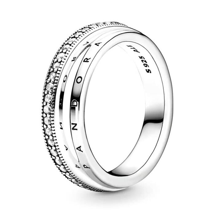 Ring for ladies in 925 silver with zirconia
