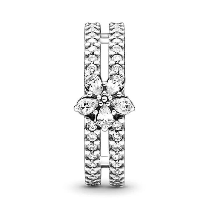 Anillo de mujer sparkling snowflake de plata 925