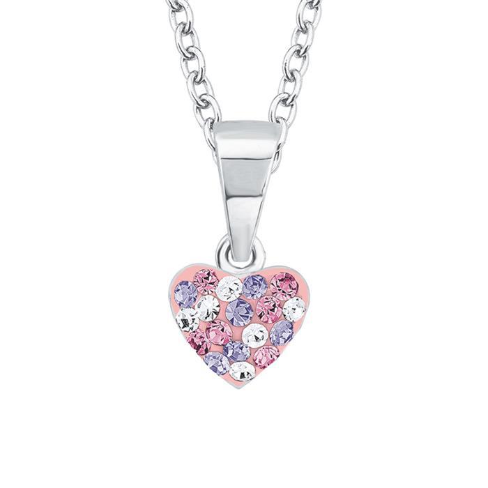 Engravable heart chain for girls made of sterling silver