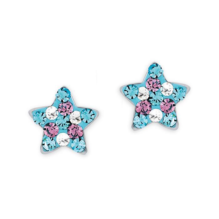 Girls earrings stars from 925 silver