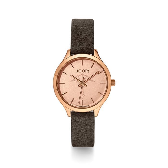 Watch For Ladies With Dark Grey Leather Strap