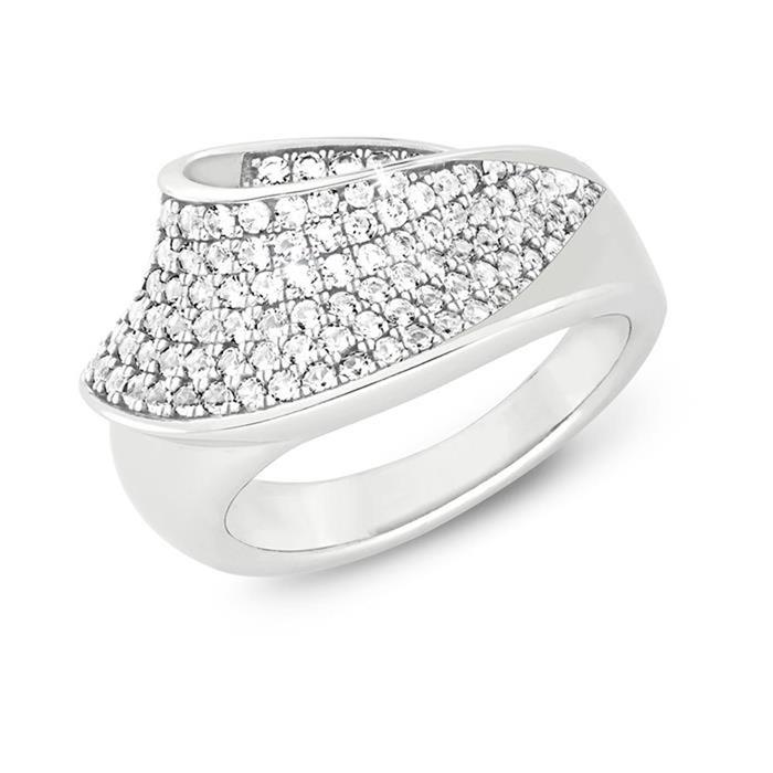Ladies Ring In Sterling Silver With Zirconia