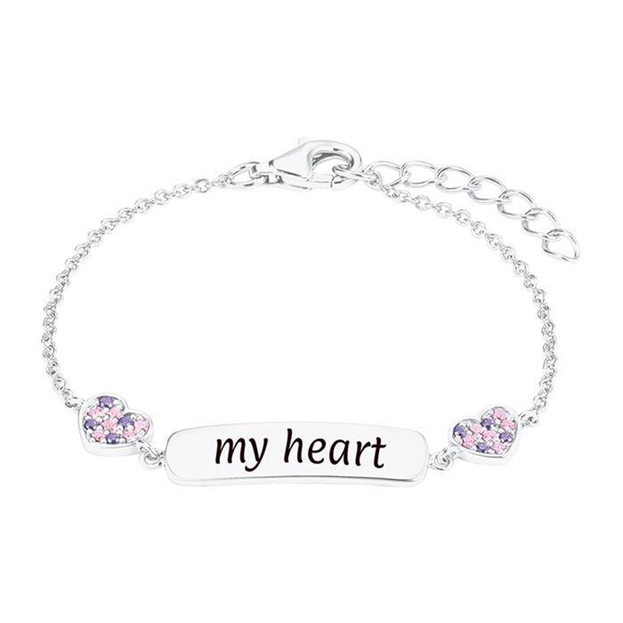 Girl ident bracelet hearts 925 silver