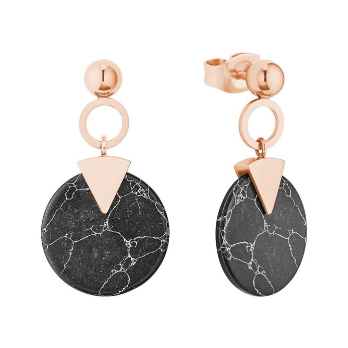 Stud earrings for ladies in rose gold plated stainless steel