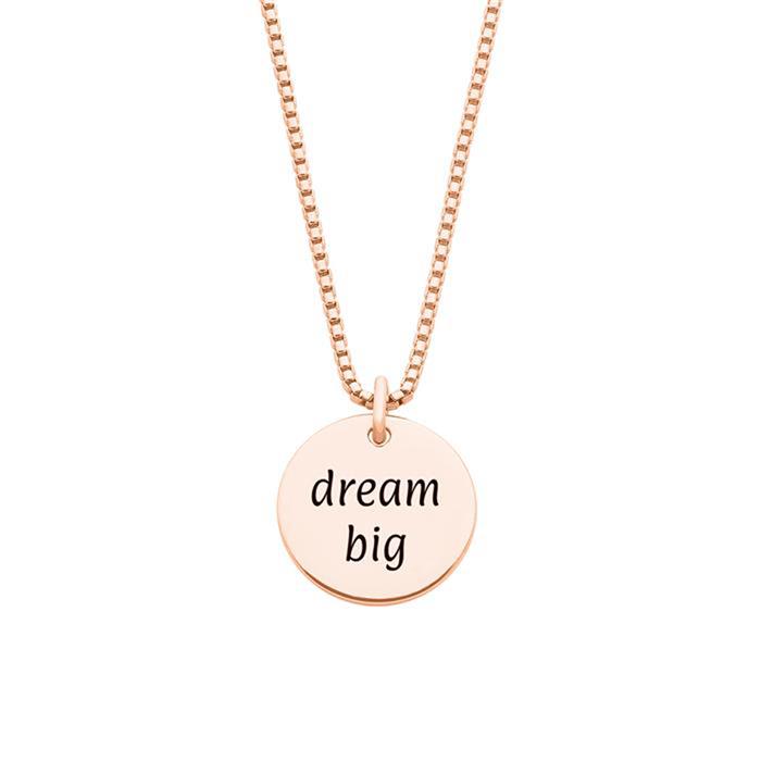 Ladies necklace in rose gold plated 925 silver zirconia