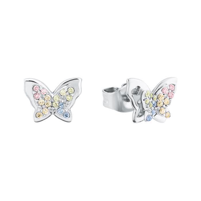 925 Silver Earrings Butterflies with Zirconia