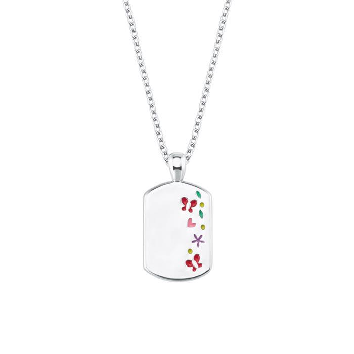 Dog tag ketting voor meisjes in sterling zilver graveerbaar