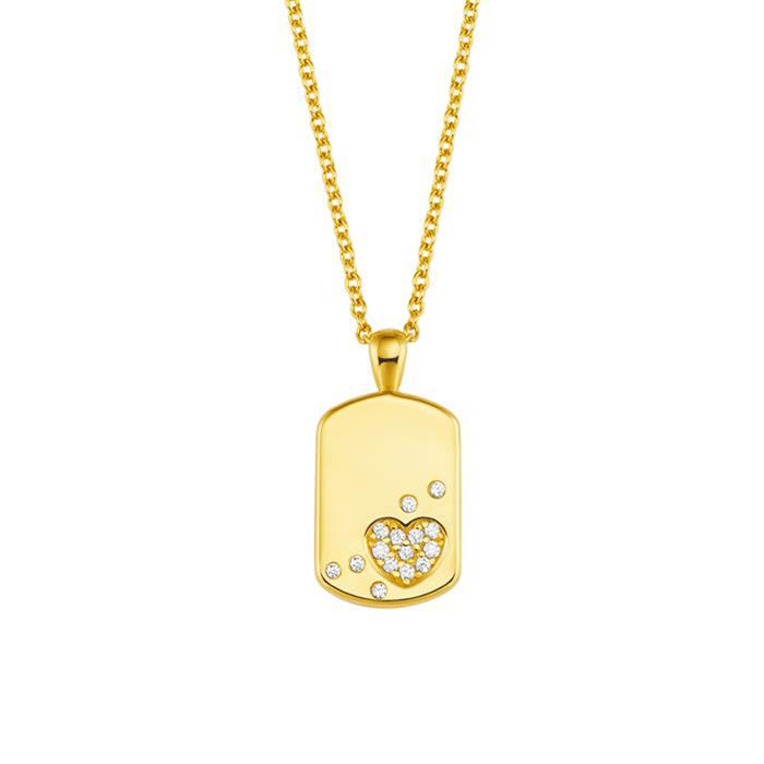 Dog Tag Chain For Girls In 925 Silver, Gold Plated