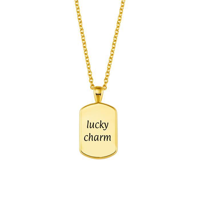 Dog tag chain for girls in 925 silver, gold plated