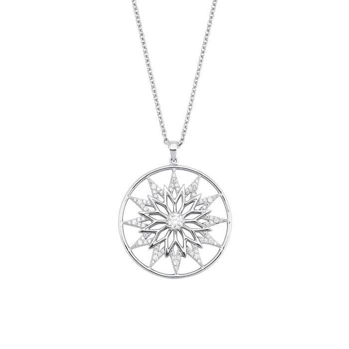 Dames maxi ketting in 925 sterling zilver met Zirkonia