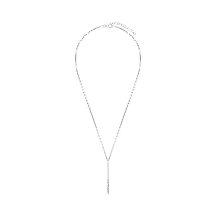 Ladies Y-shaped necklace in sterling silver with cubic zirconia