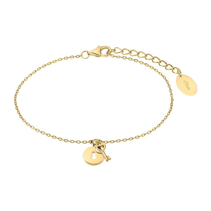 Pulsera de plata 925 chapada en oro para mujer con cierre