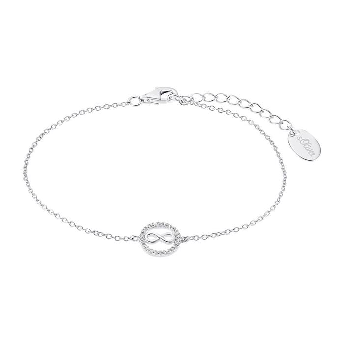 Ladies bracelet infinity in 925 silver with cubic zirconia