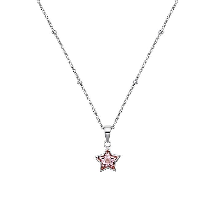 Girls' star necklace in 925 sterling silver with zirconia