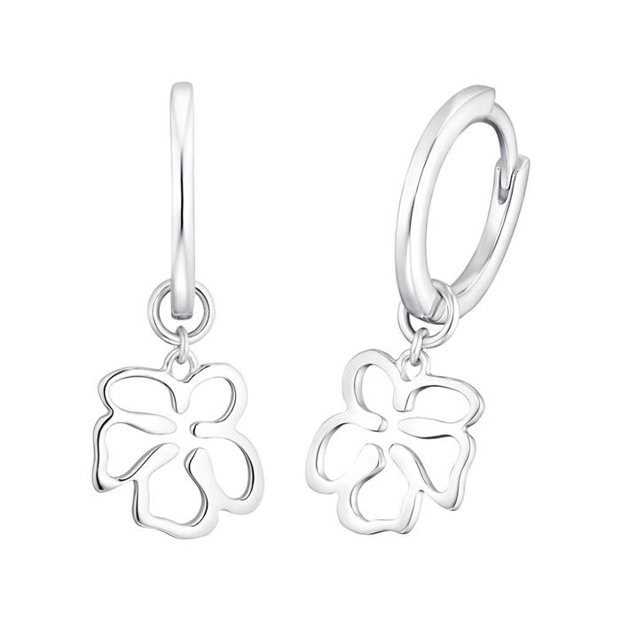 Colgante flor plata 925 mujer De aros