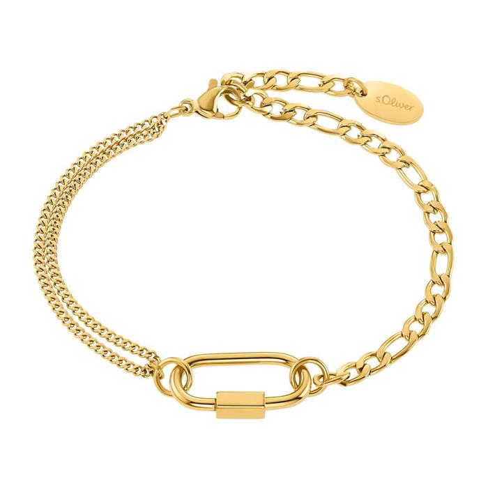 Pulsera de mujer cierre de acero inoxidable chapado en oro