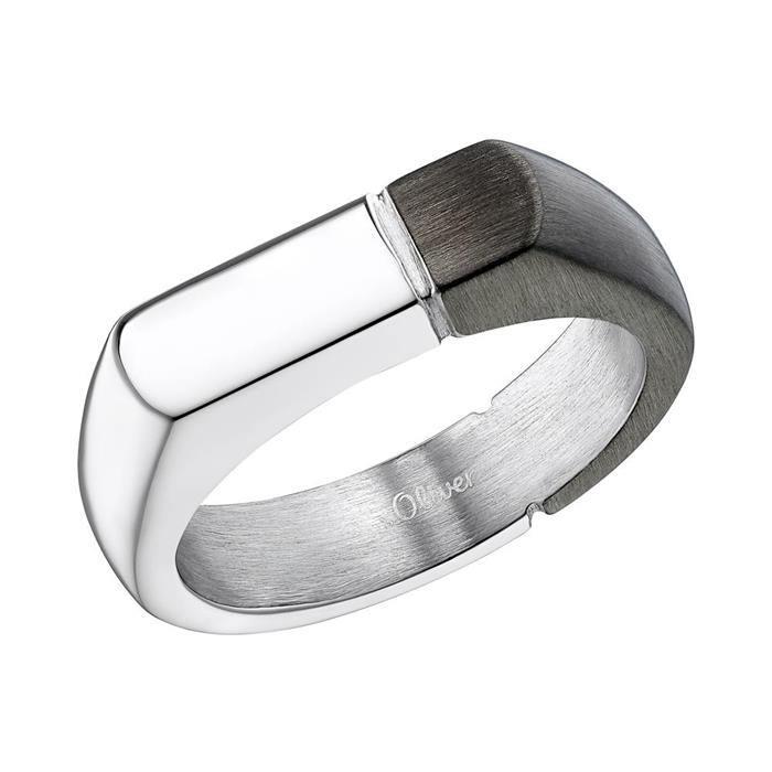 Gravierbarer Ring für Herren aus Edelstahl, bicolor