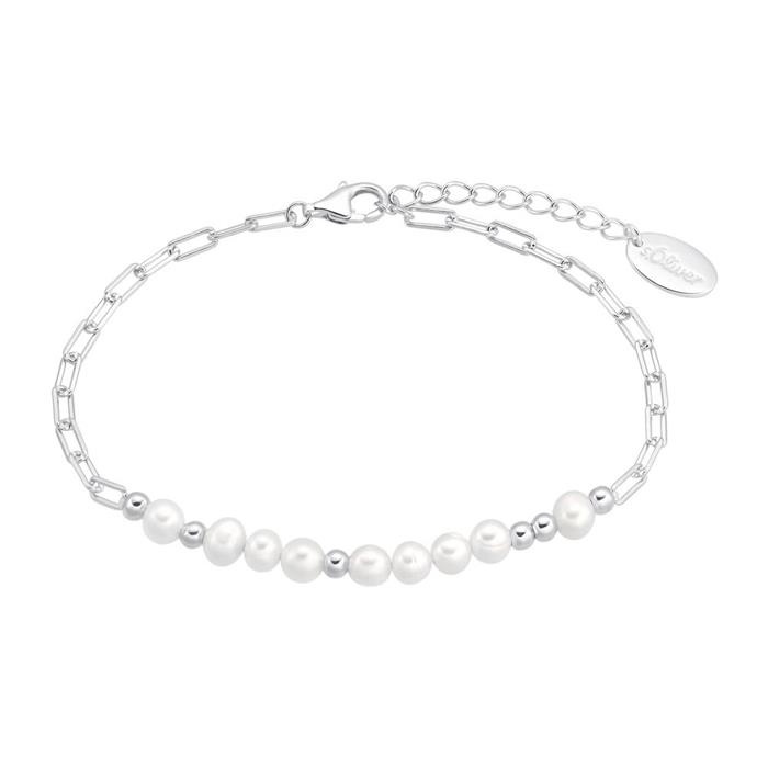 Bracelet for ladies in 925 silver with pearls