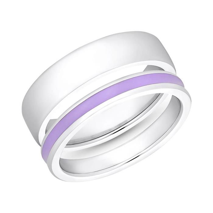 Zweiteiliges Ringset f&#xFC;r Damen, Edelstahl, gravierbar