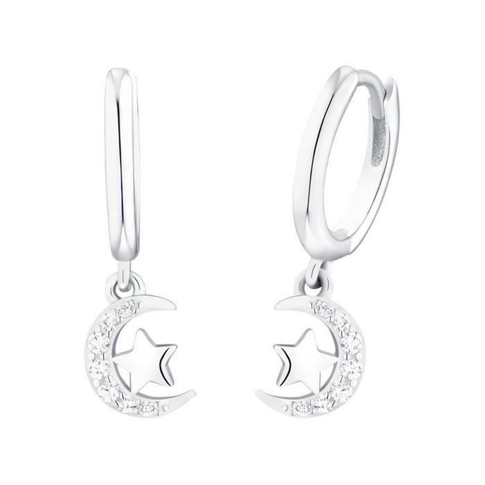 Stud earrings for girls in 925 sterling silver with cubic zirconia