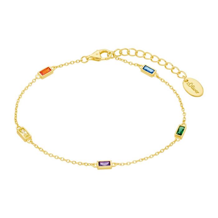 Gold-plated sterling silver bracelet with zirconia