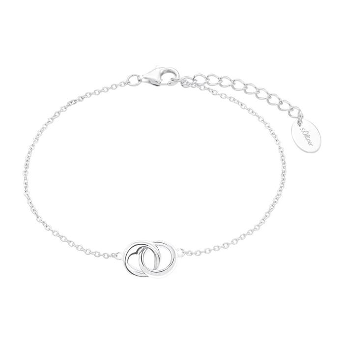 Kreis mit Herz Armband aus 925er Silber für Damen