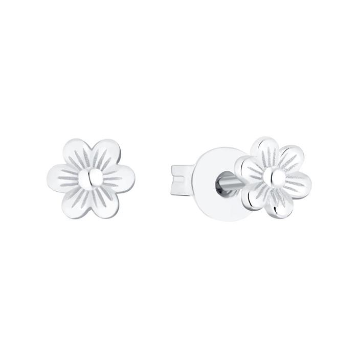 Pendientes flor de plata 925 para niños