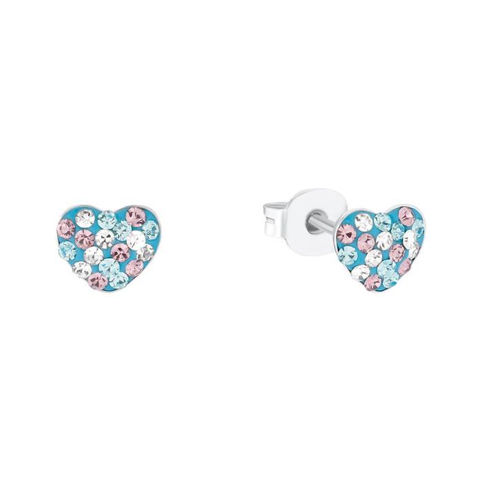 Earrings for children in heart shape in sterling silver