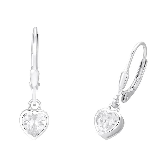 Earrings with hearts for children in sterling silver 925