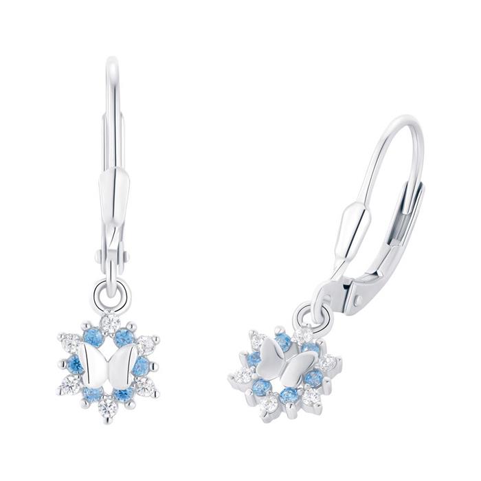 Pendientes niñoses de mariposa de plata 925