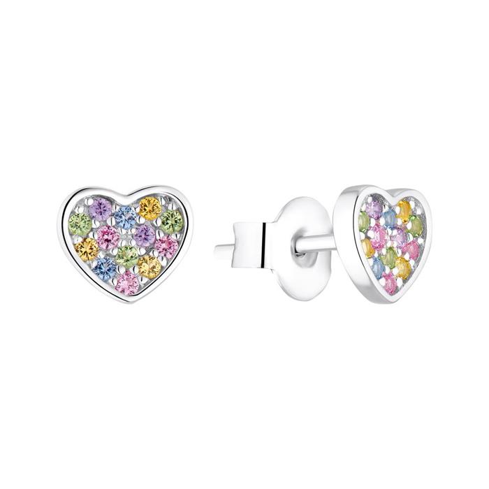 Girls sterling silver stud earrings hearts