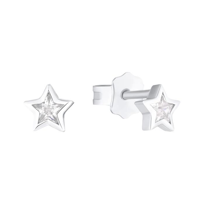 Sterling silver star stud earrings for children