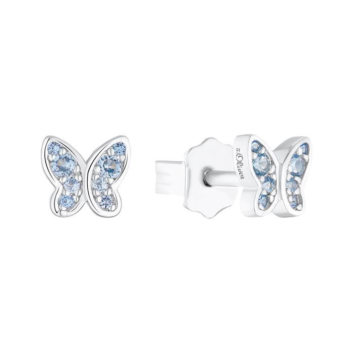 Butterfly ear studs for girls in 925 silver