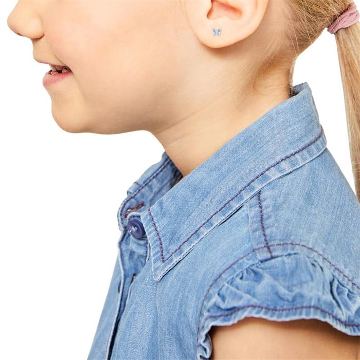 Butterfly ear studs for girls in 925 silver