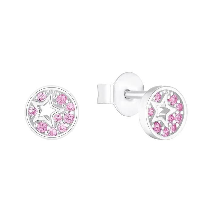 Pendientes de plata 925 para niñas con estrellas