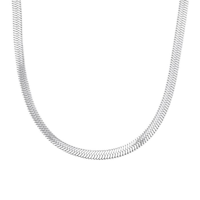 Stainless steel flat snake necklace for ladies