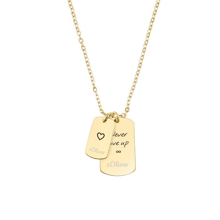 Engravable chain for ladies in stainless steel, IP gold