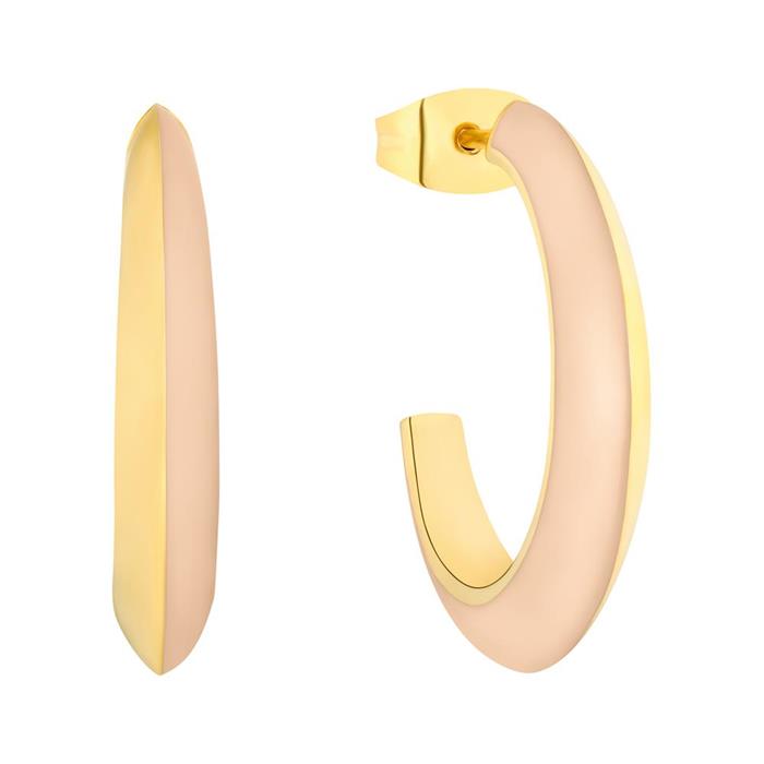 Creoles for ladies in gold-plated stainless steel, enamel