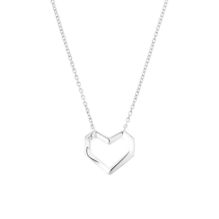 925 silver chain heart for ladies with zirconia