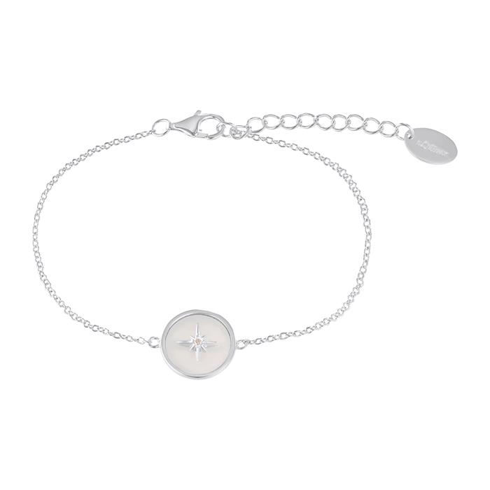 Ladies star bracelet in 925 silver with zirconia stone