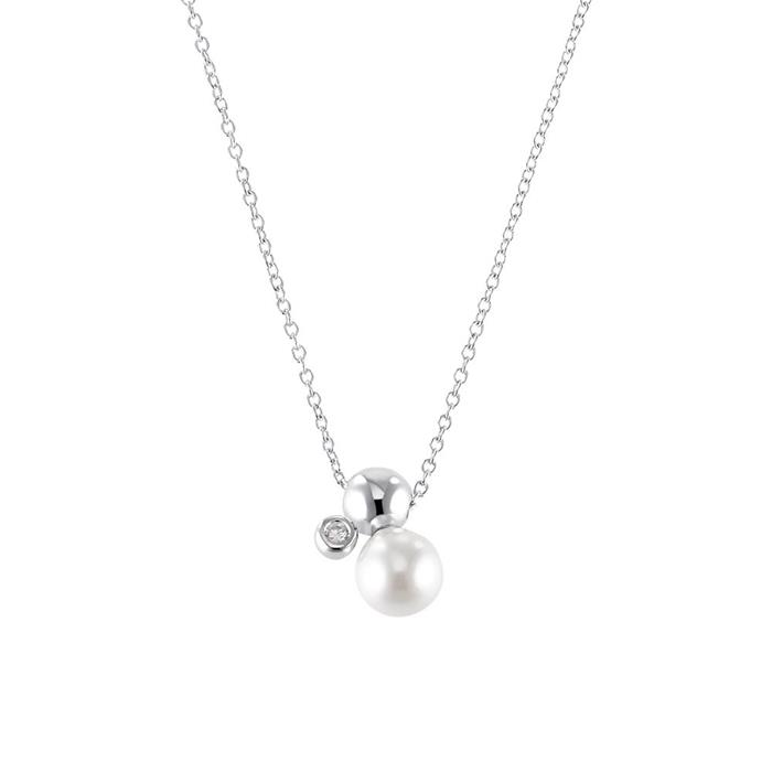 Necklace for ladies in 925 silver with pearl