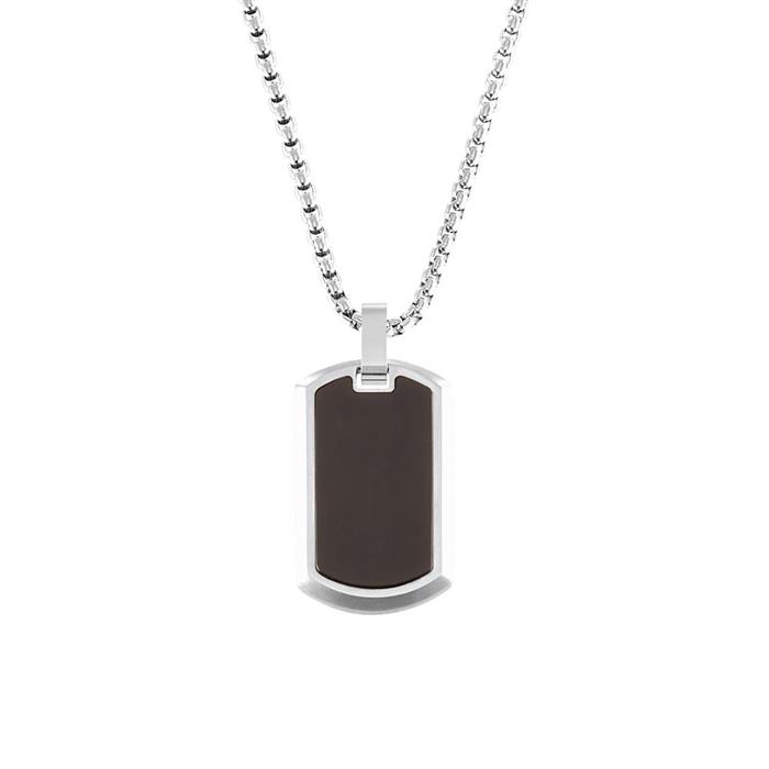 Boys' stainless steel dog tag necklace