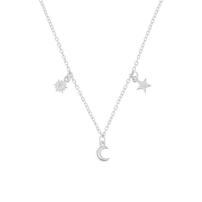 Cadena niños sol, luna, estrella de plata 925