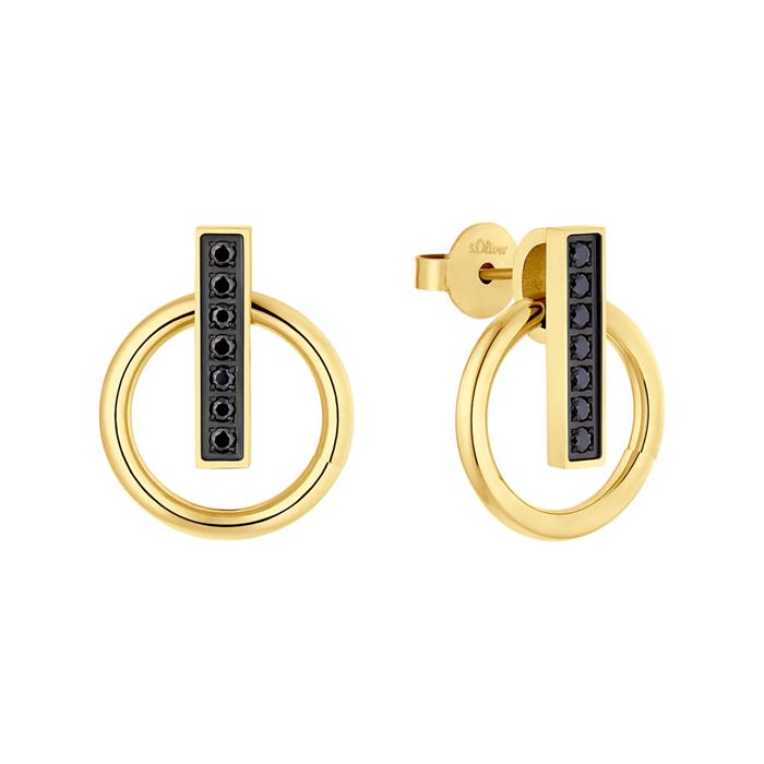 Ladies ear studs made of gold-plated stainless steel