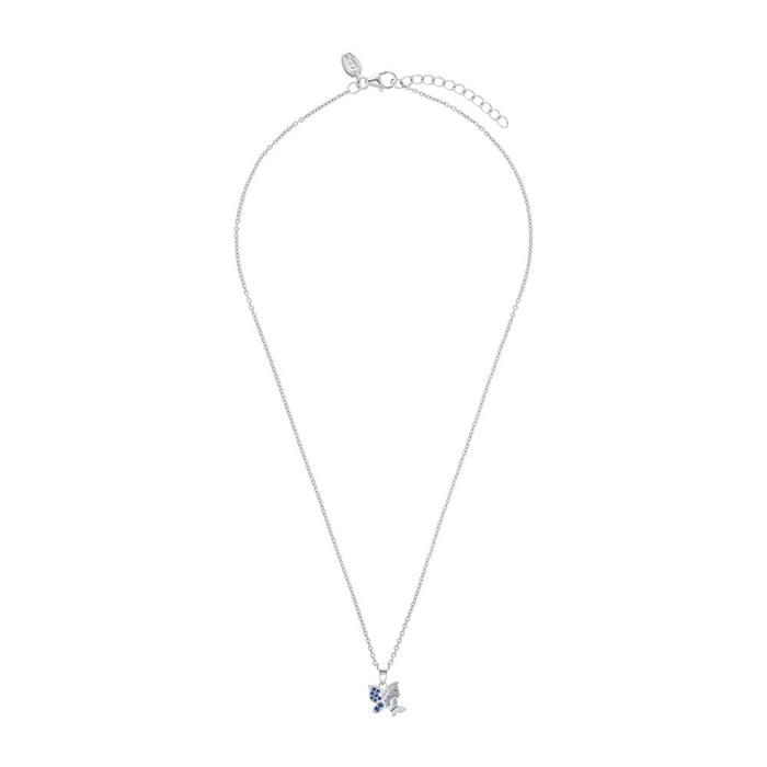 Girls' butterfly necklace in 925 sterling silver with zirconia