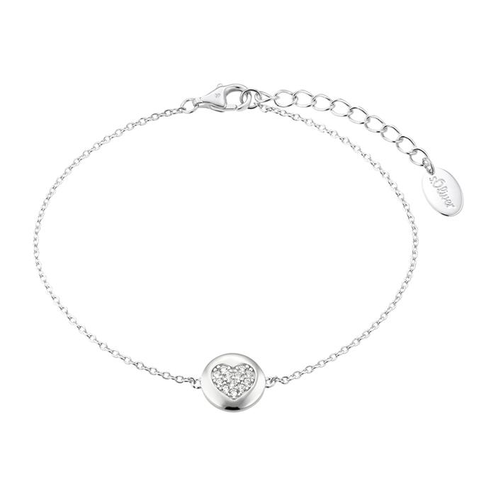 Ladies' bracelet sparkling heart in sterling silver