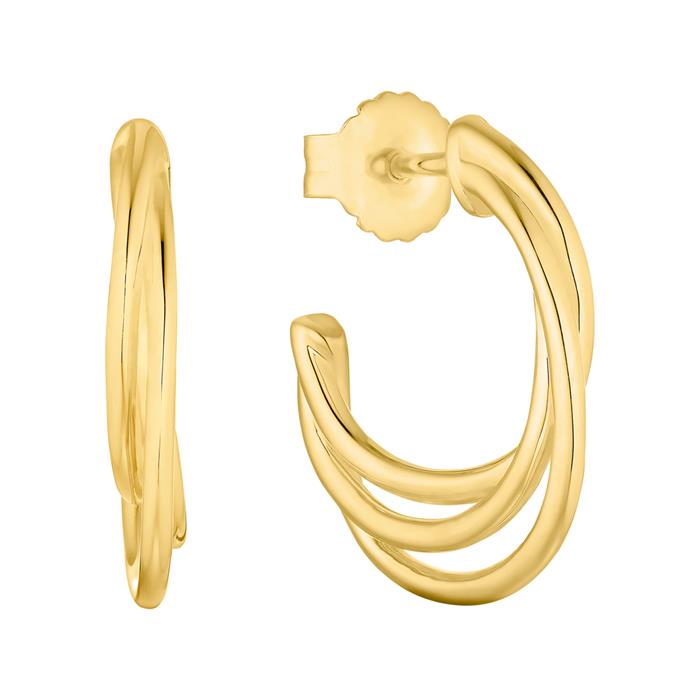 Ladies hoop earrings in gold-plated sterling silver