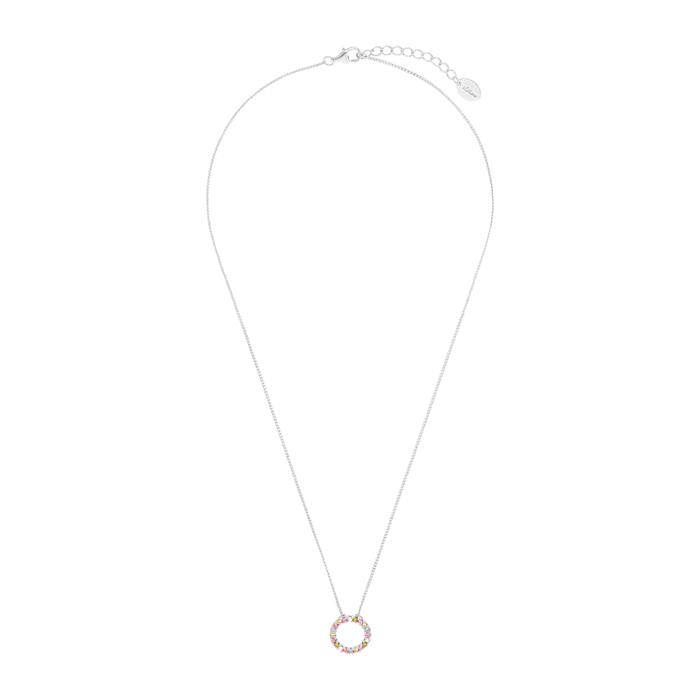 Necklace for ladies in 925 silver with zirconia, coloured