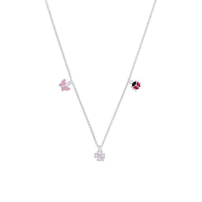 Necklace with pendants in sterling silver for girls
