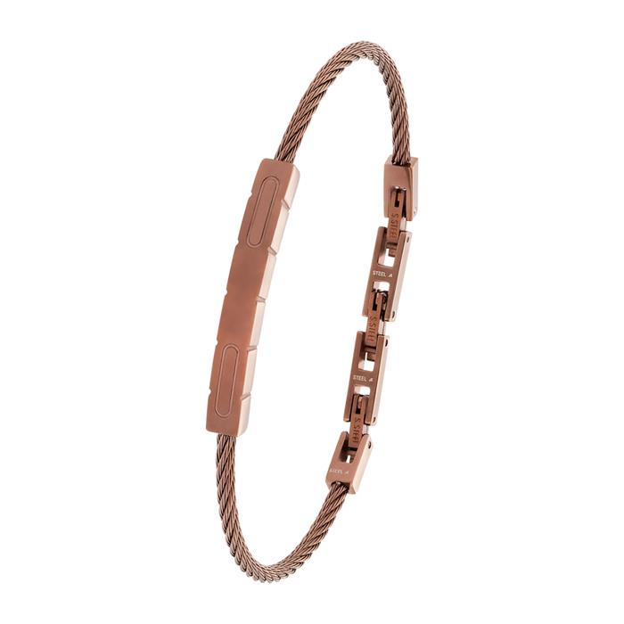 Bracelet for men made of stainless steel, copper, engravable